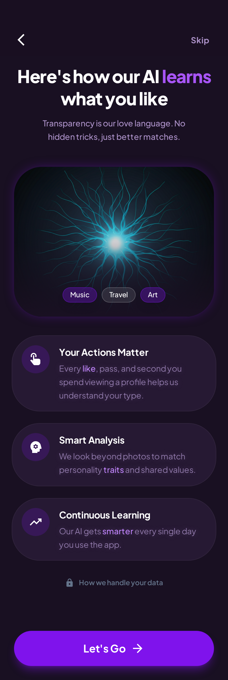Mintz Match AI explanation screen preview